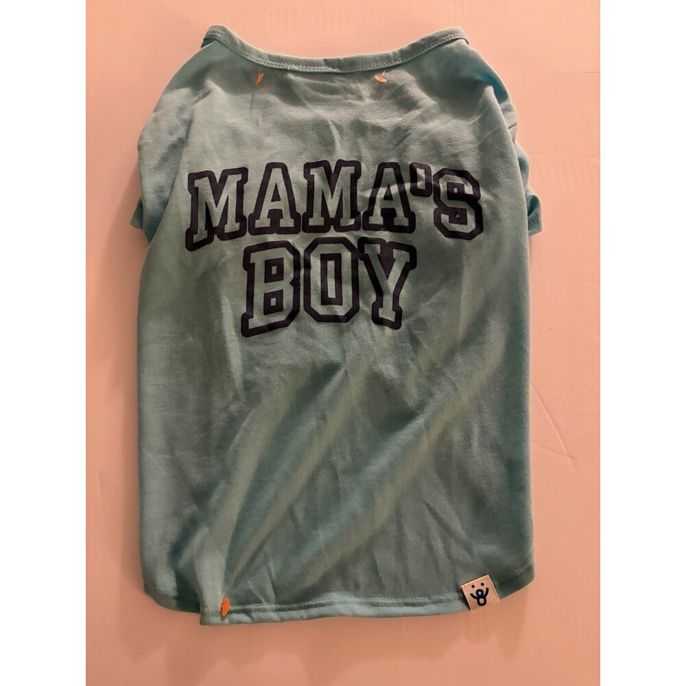 Oodles Blue "Mama's Boy" Dog T-Shirt - Size L 25-45 lbs